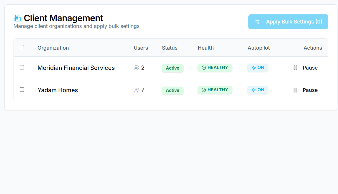 Client management