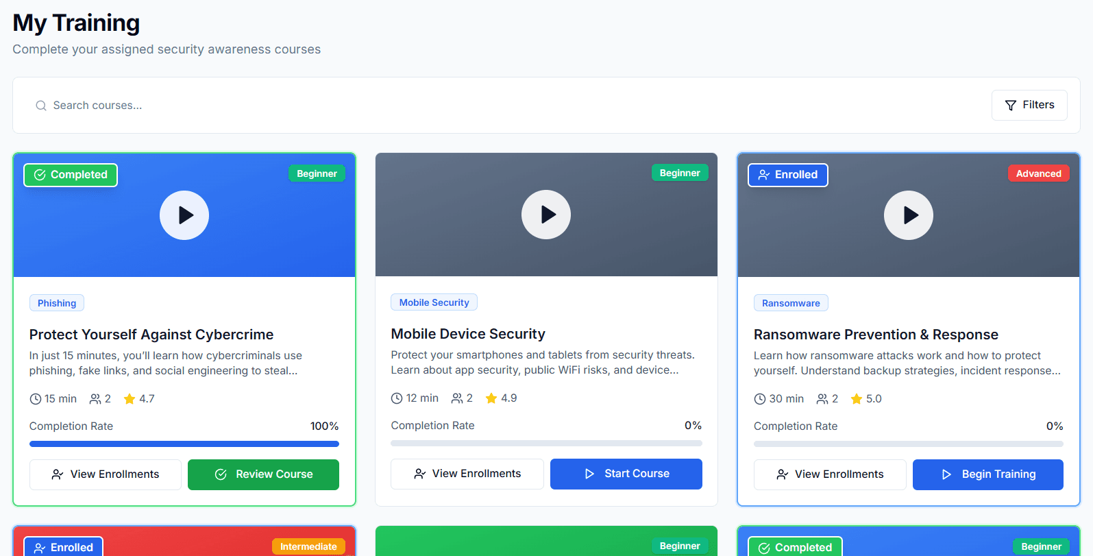 Training modules